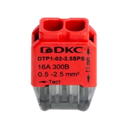 Клемма строительно-монтажная (СМК) на 2 проводника до 2.5 кв. мм. на токи до 16А (красная) | код DTP1-02-2.5SPS | DKC Клемма строительно-монтажная (СМК) на 2 проводника до 2.5 кв. мм. на токи до 16А (красная) | код DTP1-02-2.5SPS | DKC