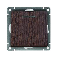 Выключатель одноклавишный с подсветкой UNIVersal серия Афина , с/у, 10А, 220В, венге (еврослот), механизм | код A0121-V | Universal