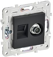 SKANDY Розетка двойная TV+RJ45 кат.6E SK-A15G графит IEK | код SK-AK20-2-K53 | IEK