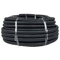 Труба гофр, ПНД с протяжкой d32 мм (25 м) черная-Plast | код tpnd-32-25m | EKF