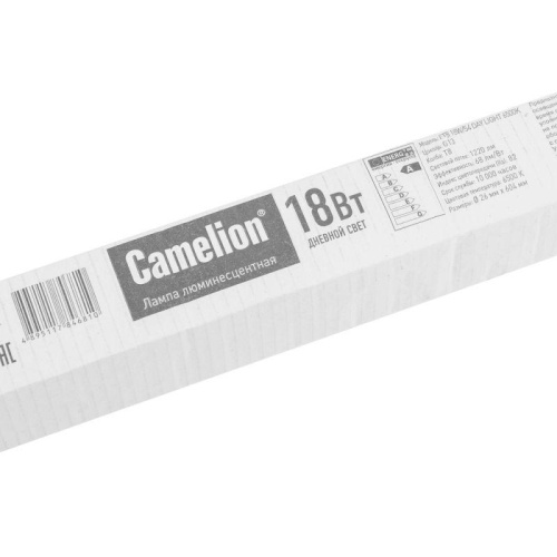 Лампа люминесцентная FT8-18W/54 18Вт T8 6500К G13 Camelion 3005 фото 4