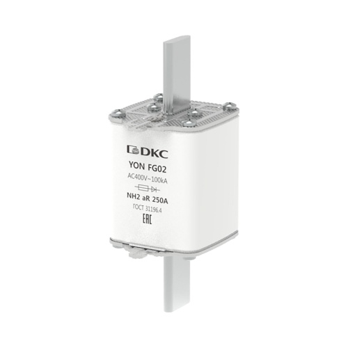 Предохранитель YON ножевого типа FG2 250А 400V характеристика aR | код 1FG02-0250-400V-AR | DKC