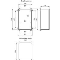 Щит распределительный ЩМП-П box604020_t 600х400х200мм прозрачная дверь УХЛ1 IP65 IK10 | код Б0052359 | ЭРА