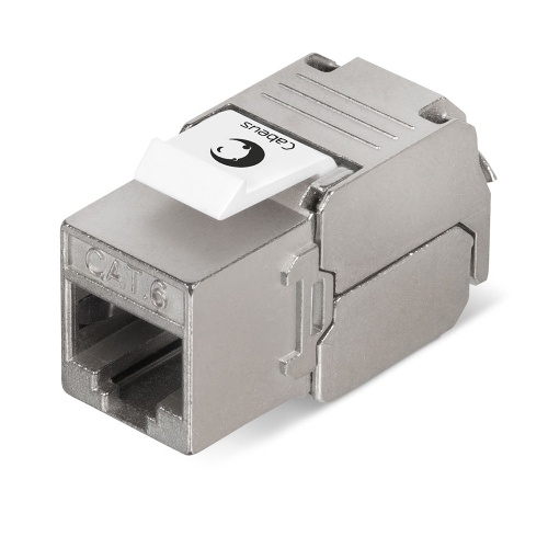 Вставка Keystone Jack RJ-45(8P8C), 180 градусов, категория 6, экранированная, без инструмента Toolless (KJ-RJ45-Cat.6-SH-180-Toolless) | код. 7966c | Cabeus