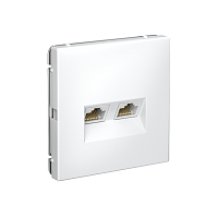 ARTGALLERY РОЗЕТКА двойная компьютерная RJ45+RJ45, кат. 5е, механизм, ЛОТОС | код GAL001385 | Systeme Electric