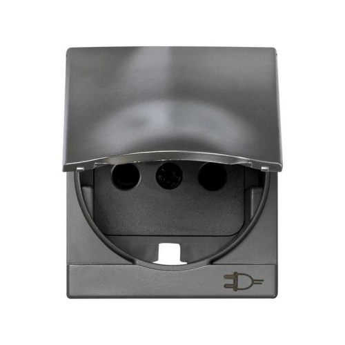 Накладка со шторками и крышкой на 75432-, 75464-69, S82C, алюминий | код 82090-53 | Simon