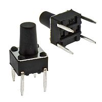 Тактовая кнопка RUICHI KAN0612-0901B, 6x6x9 мм, OFF-(ON), 50 мА, 12 В, 100 мОм | код 58558 | Ruichi