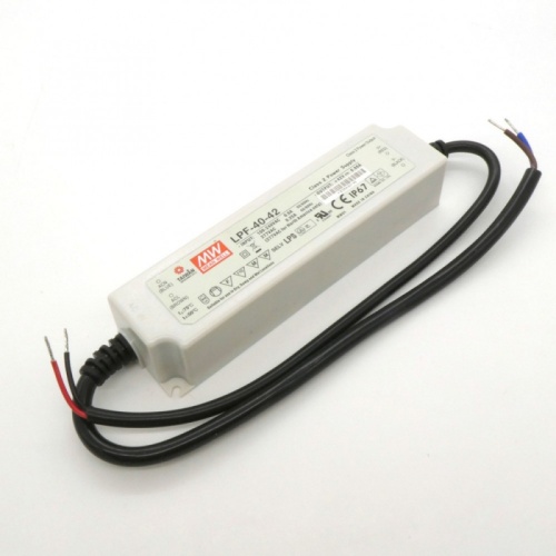 Источник питания AC-DC, 40Вт, вход 90…305В AC, 47…63Гц /127…431В DC, выход 42В/0.96A, ККМ, изоляция 3750В AC, в кожухе 162.5х42.5х32мм, -40…+70С | код LPF-40-42 | MeanWell