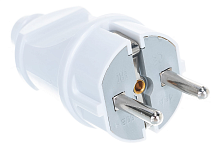 Вилка электрич. с заземл. прям. бел. 16А 250В (еврослот) UNIVersal А101