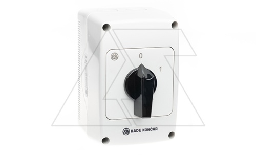 Переключатель PNGBS 25 10, 3P, 25A, тип 0-1, 11kW(400VAC по АС-23), черная рукоятка, в корпусе IP65 | код EAC602910 | Rade Koncar