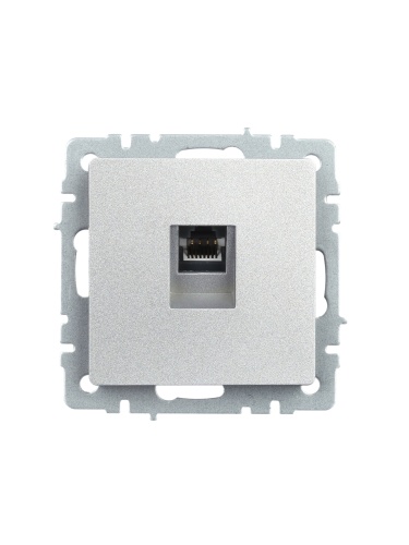 BRITE Розетка компьютерная RJ45 кат.5E РК10-БрА алюминий | код BR-K10-1-K47 | IEK фото 2