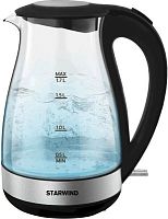 Чайник электрический Starwind SKP3039 1.7л. 2200Вт черный (корпус: стекло) | код 1905858 | STARWIND