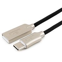 Кабель USB 2.0 Cablexpert CC-P-USBC02Bk-1.8M, AM/Type-C, серия Platinum, длина 1.8м, черный, нейлоновая оплетка, блистер | код CC-P-USBC02Bk-1.8M | Cablexpert