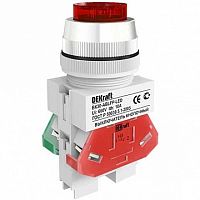 Выключатель кнопочный ВК-30 30 мм? 220В, IP54, Красный | код. 25048DEK | DEKraft
