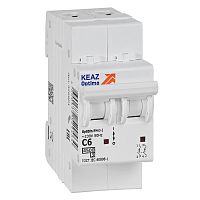 Выключатель автоматический двухполюсный 6А C 4,5кА AC OptiDin BM63-2C6-4,5-УХЛ3 | код.326801 | КЭАЗ