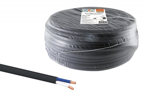 Провод ВВГмб-П нг(А)-LS 2х1.5 220/380 (бухта 100м) Народный ТРТС | код SQ0117-1409| РЭМЗ ТМ