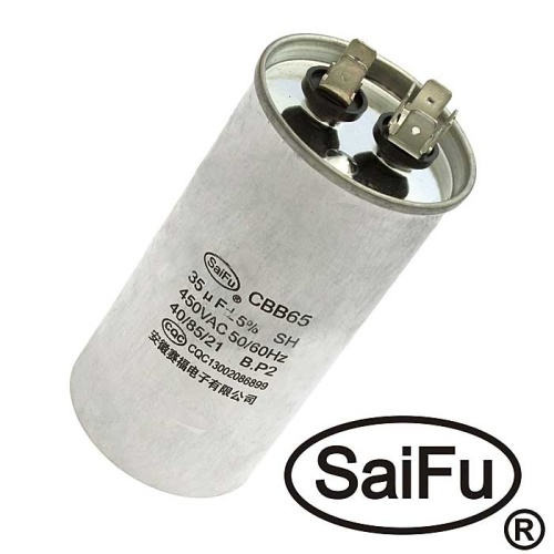Пусковой конденсатор SAIFU CBB65, 35 мкФ, 450 В | код 101781 | Saifu