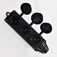 Розетка наружной установки 3х2Р+РЕ 1х16А 220v каучук | код 106-0400-0101/101 | Lezard