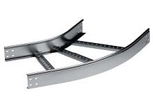 Угол горизонтальный 45 50x400 R300 в комплекте с крепежными элементами и соединительными пластинами, необходимыми для монтажа, цинк-ламельный | код LC0534KZL | DKC