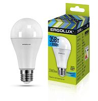 Лампа светодиодная Ergolux LED-A70-35W-E27-4K (Эл.лампа светодиодная ЛОН 35Вт E27 4500K 180-240В) | код 14231 | ERGOLUX