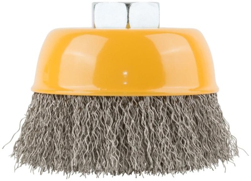 Кордщетка-чашка, гайка М14, волнистая проволока, нержавеющая сталь 75 мм | код 38842 | FIT фото 2