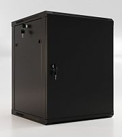 Шкаф настенный 19-дюймовый -19 9U 500x600х450мм металлическая передняя дверь с замком две боковые панели цвет черный (RAL 9004) (разобранный), Hyperline TWB-0945-SR-RAL9004 | код 392630 | Hyperline