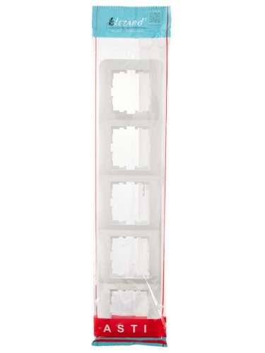 Рамка 5-м ASTI горизонт. бел. LEZARD 7081-0200-150 фото 4