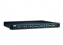 Коммутатор ICS-G7526A-8GSFP-2XG-HV-HV-T Layer 2 full Gigabit managed Ethernet switch with 12 10/100/1000BaseT(X) ports, 8 100/1000BaseSFP slots, 4 10/100/1000BaseT(X) or 100/1000BaseSFP slot combo ports, and 2 10GbE SFP+ slots, 2 isolated power supplies (