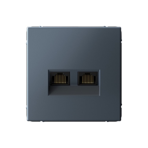 ARTGALLERY РОЗЕТКА двойная компьютерная RJ45+RJ45, кат.6А, механизм, ГРИФЕЛЬ | код GAL000788 | Systeme Electric
