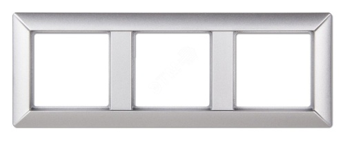 Рамка 3-местная для вертикальной и горизонтальной установки. Серия- Eco Profi. Материал- термопласт. Цвет- алюминий (крашеный) | код EP483AL | JUNG