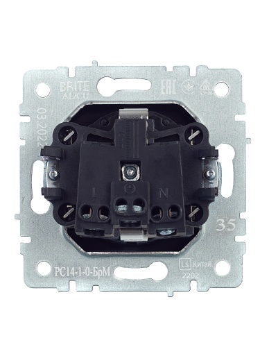 BRITE Розетка 1-местная с заземлением с защитными шторками 16А РС14-1-0-БрМ маренго | код BR-R14-16-K35 | IEK фото 7