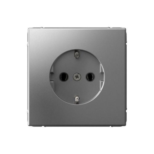 Розетка ArtGallery 16А с заземл. механизм сталь | код GAL000943 | Systeme Electric
