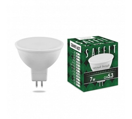 Лампа светодиодная LED 7вт 230в GU5.3 теплый (SBMR1607) | код 55027 | SAFFIT
