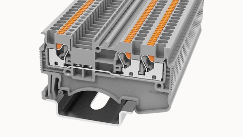 DS1.5-TW-01P-11-00Z(H) Клемма проходная пружинная Push-in 1.5мм.кв, 3C, серая | код 11040000077 | DEGSON