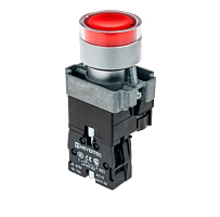Кнопка с LED подсветкой, красная, 24V AC/DC, 1NC, металл MTB2-BW3461 | код 54250 | MEYERTEC