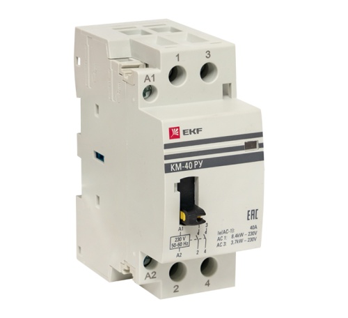 Контактор модульный КМ РУ 40А 2NO (2 мод,) PROxima | код km-2m-40-20 | EKF Контактор модульный КМ РУ 40А 2NO (2 мод,) PROxima | код km-2m-40-20 | EKF
