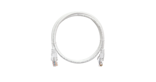 Шнур коммутационный NIKOMAX U/UTP 4 пары, Кат.5е (Класс D), 100МГц, 2хRJ45/8P8C, T568B, заливной, с защитой защелки, многожильный, BC (чистая медь), 24AWG (7х0,205мм), LSZH нг(А)-HFLTx, белый, 1м | код NMC-PC4UD55B-010-C-WT | NIKOMAX