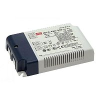 Источник питания AC-DC, 45.2Вт, вход 90…295В AC, 47…63Гц/125…417В DC, ККМ, выход 26…43В/1050мА, изоляция 3750В AC, в кожухе 120х75х25, -20…+80С (корпус), димминг 0...10 В/ШИМ, доп. выход 12В/50 мА | код IDLC-45A-1050 | MeanWell