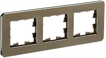 BRITE Рамка 3-мест. РУ-3-1-Бр металл латунь RE IEK | код BR-M32-M-01-K49 | IEK