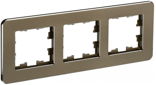 BRITE Рамка 3-мест. РУ-3-1-Бр металл латунь RE IEK | код BR-M32-M-01-K49 | IEK