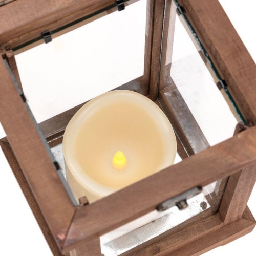 Декоративный фонарь со свечкой корпус из дерева размер 14х14х35cм цвет теплый белый | код 513-075 | Neon-Night фото 4 Декоративный фонарь со свечкой корпус из дерева размер 14х14х35cм цвет теплый белый | код 513-075 | Neon-Night фото 4