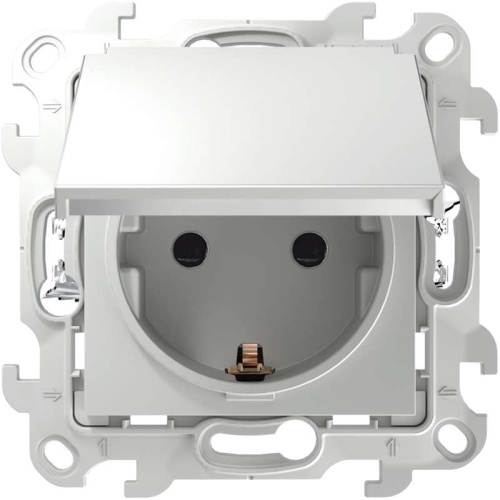 Механизм розетки 1-м СП Push&Go 16А IP44 2P+E бел. | Код. 2420448-030 | Smon
