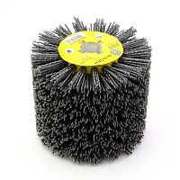 Щетка валик Д110x100x19, ворс полимер абразив P80 по дереву для щеточных шлиф машин с валом Д19+4 (6-083) | код PLM.RB11010019P80 | ОСБОРН