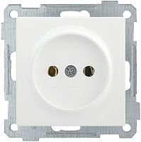 Розетка без заземляющего контакта РС10-1-0-Б 10А BOLERO белый | код ERB10-K01-10-1 | IEK