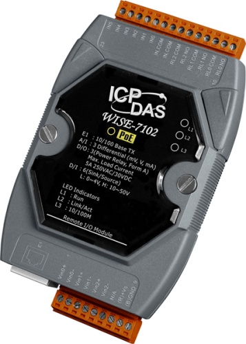 WISE-7102 3-Channel Analog Inputs, 6-Channel Digital Inputs and 3-Channel Power Relay Outputs PoE Module (RoHS | код 00-06097642 | ICP DAS