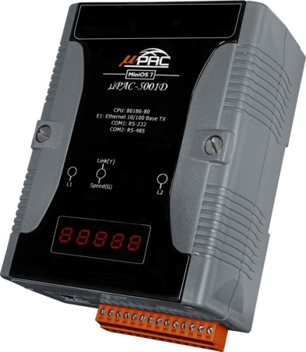 uPAC-5001D CR 512KB SRAM C Language Based uPAC-5000 (MiniOS7 Inside) with LED Display | код 00-06074582 | ICP DAS
