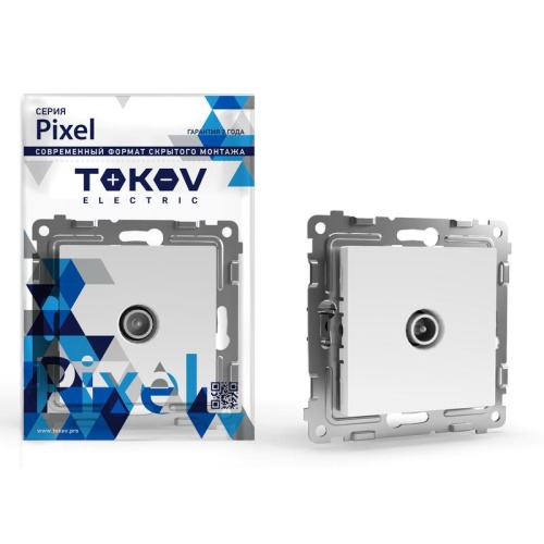 Коннектор TV СП Pixel механизм бел. | код TKE-PX-A1C-C01 | TOKOV ELECTRIC