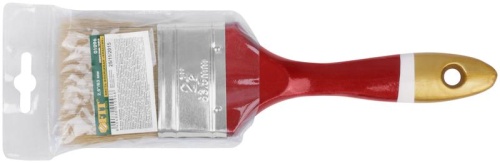 Кисть флейцевая "Классик" натуральная светлая щетина деревянная ручка 2. 5дюйм (63мм) FIT 01096 фото 3