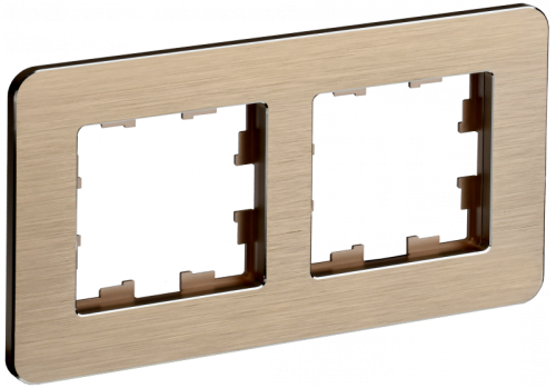 BRITE Рамка 2-мест. РУ-2-1-Бр металл шамп. RE AL IEK | код BR-M22-M-21-K37 | IEK