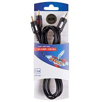 Шнур стерео шт. 3.5 мм - 2RCA 1.5М (GOLD) REXANT | код 06-3004 | REXANT